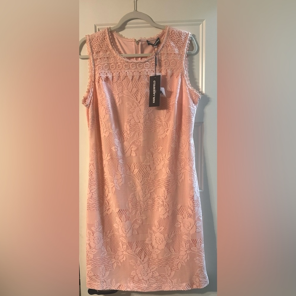 Karl Lagerfeld Pink Lace Women's Dress